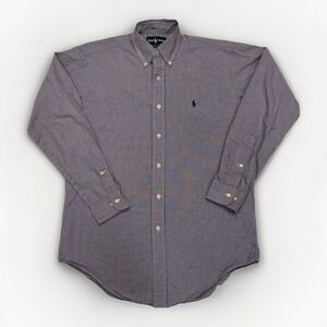 Ralph Lauren Yarmouth Shirt Men's 14.5‎ 32/35 Purple Gingham Plaid Long Sleeve